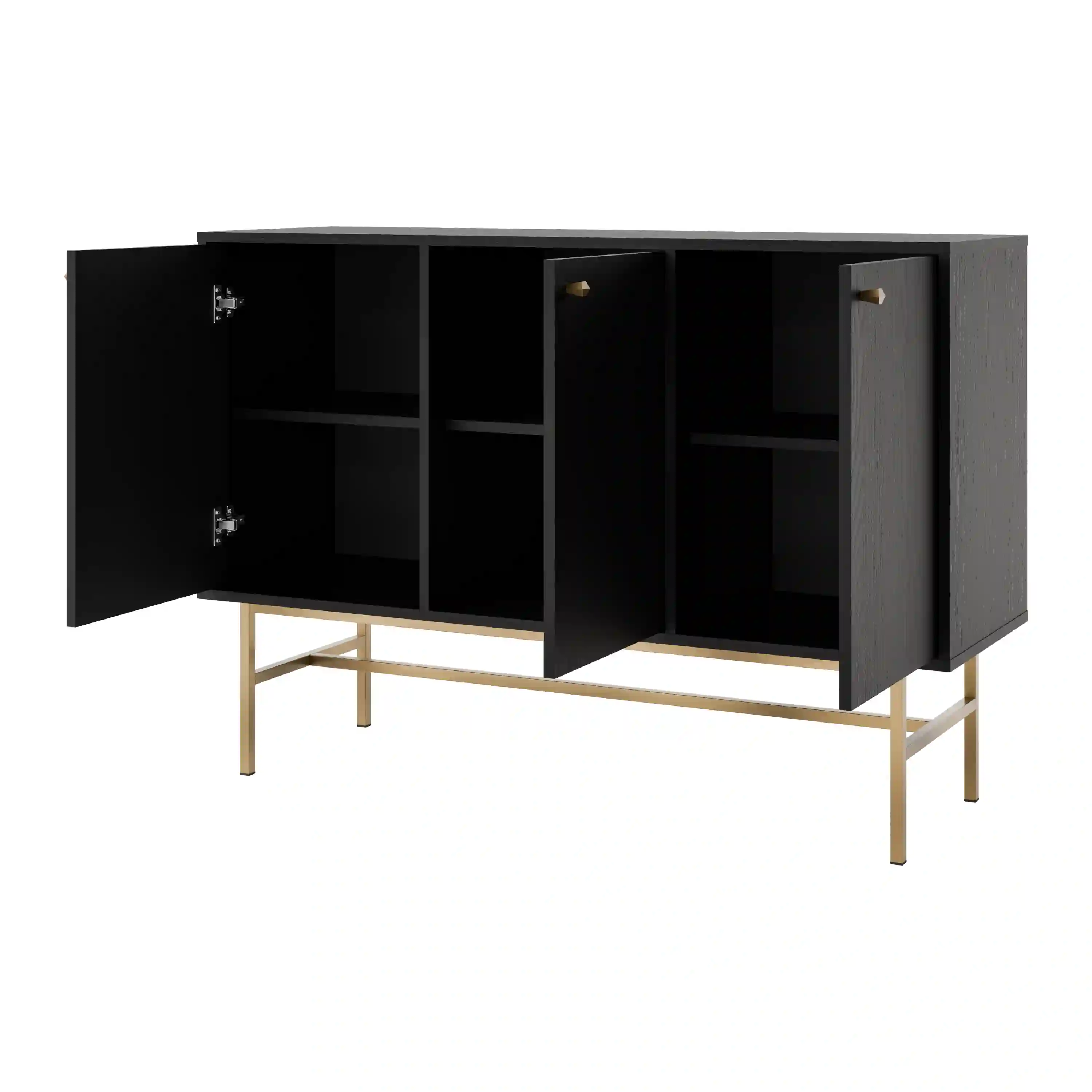 Komoda trzydrzwiowa do salonu Sakai 3F T813 Czarny