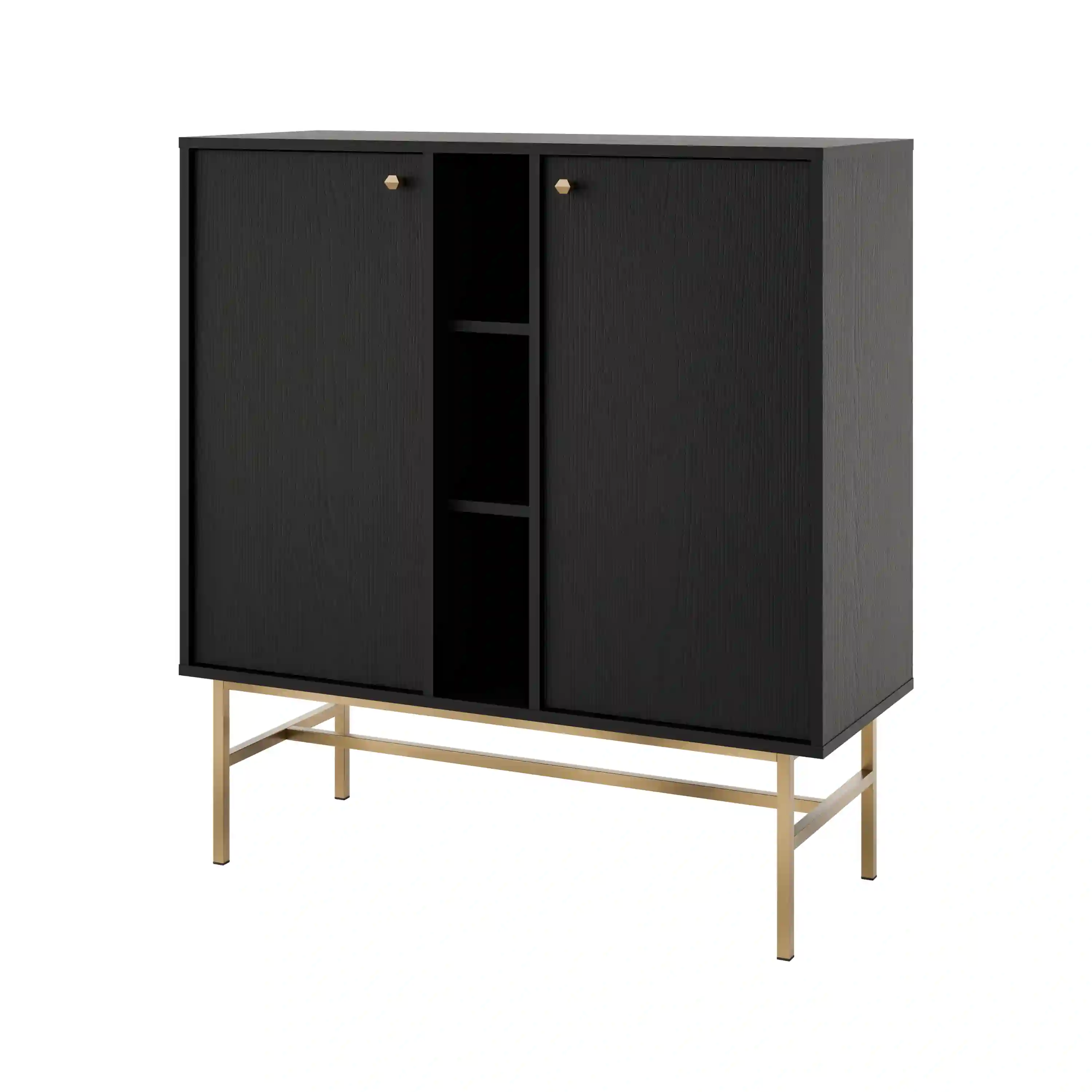 Komoda dwudrzwiowa do salonu Sakai 2F T822 Czarny