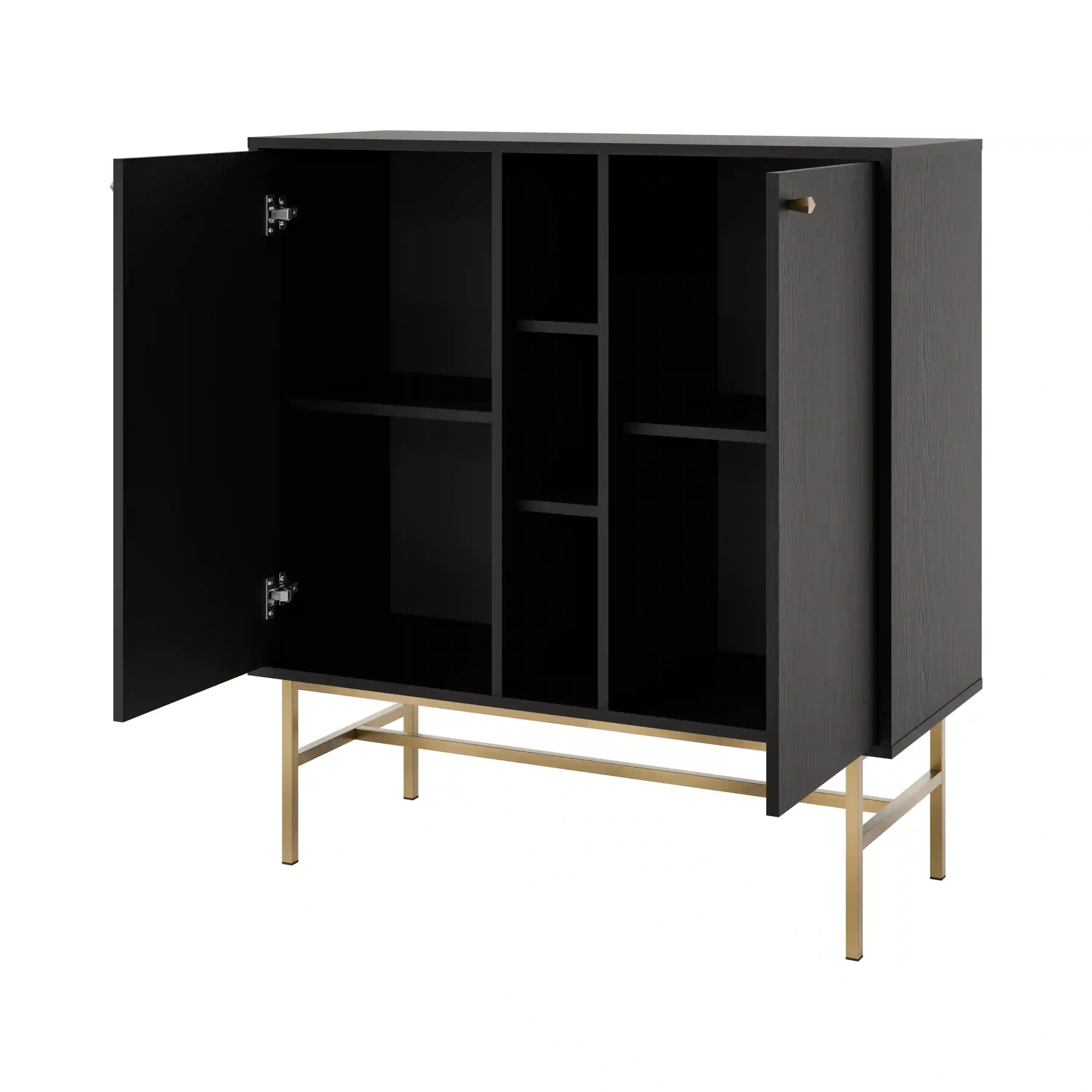 Komoda dwudrzwiowa do salonu Sakai 2F T822 Czarny