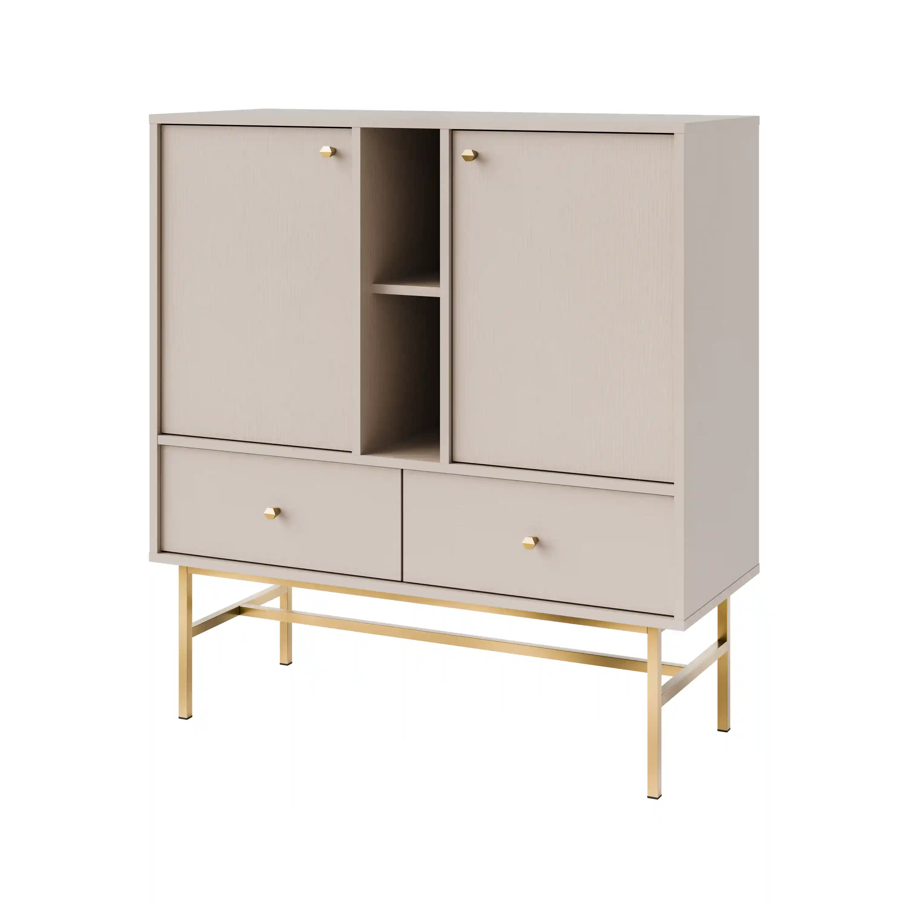 Komoda z szufladami do salonu Sakai 2F 2S T825 Beżowy