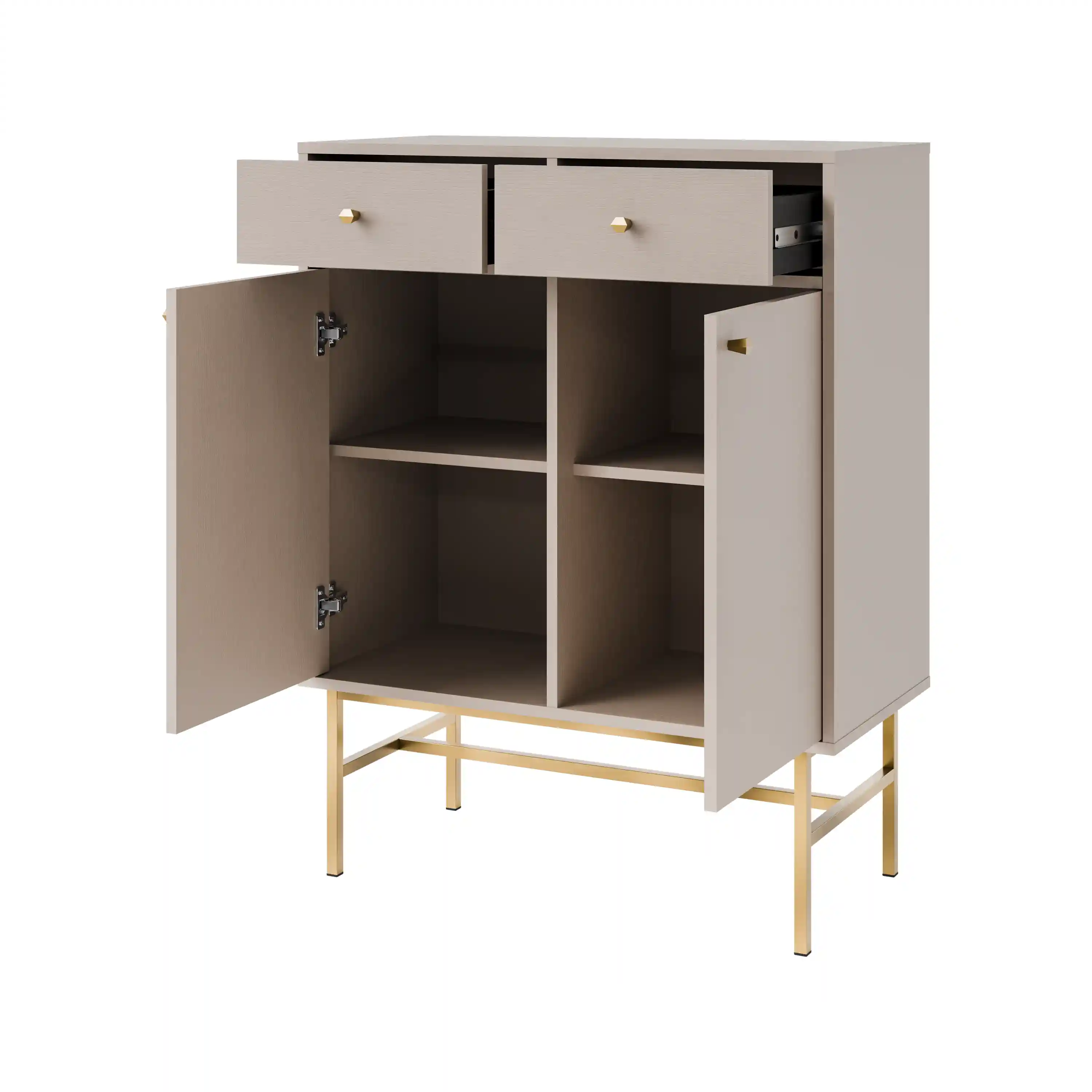 Komoda z szufladami do salonu Sakai 2F 2S T826 Beżowy