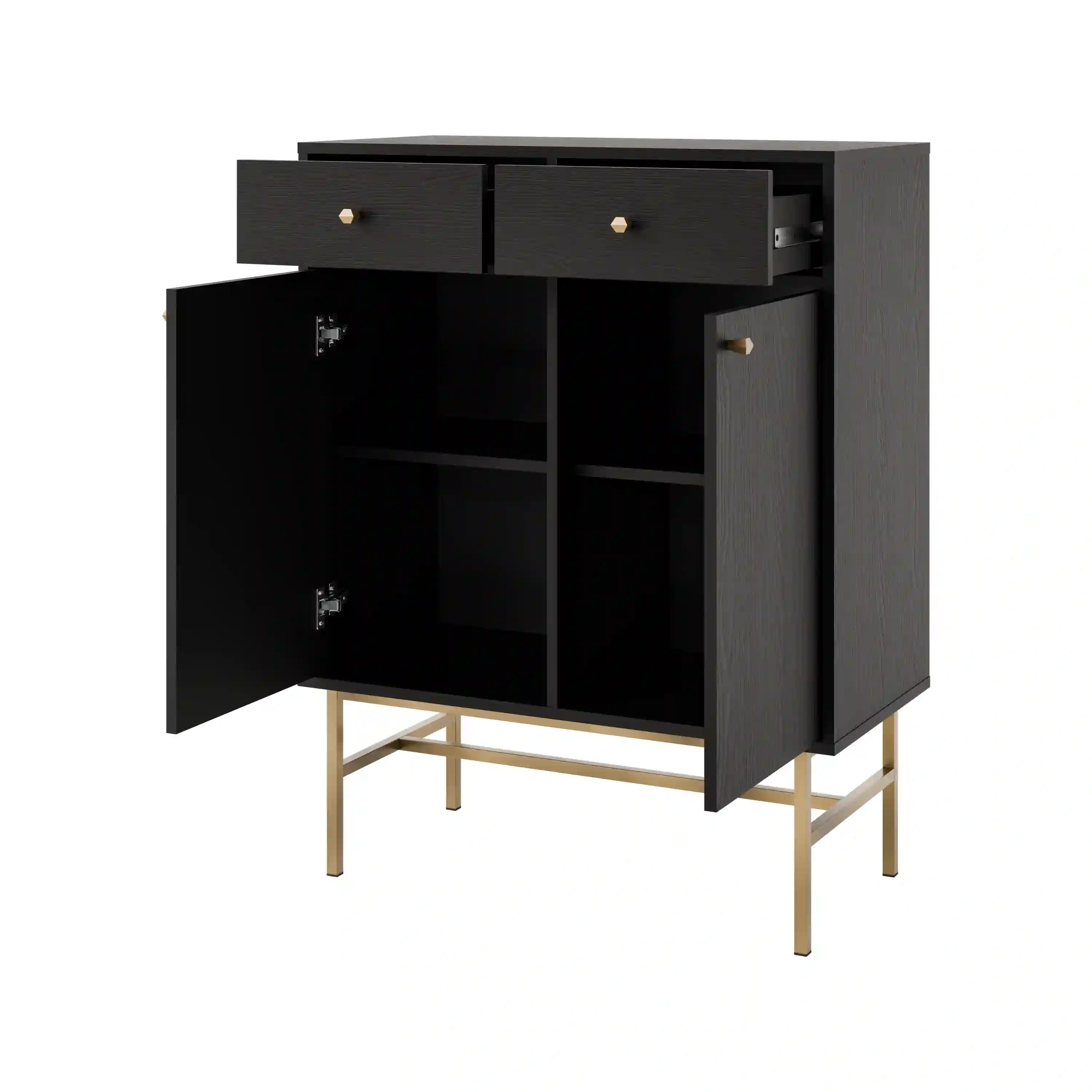 Komoda z szufladami do salonu Sakai 2F 2S T826 Czarny