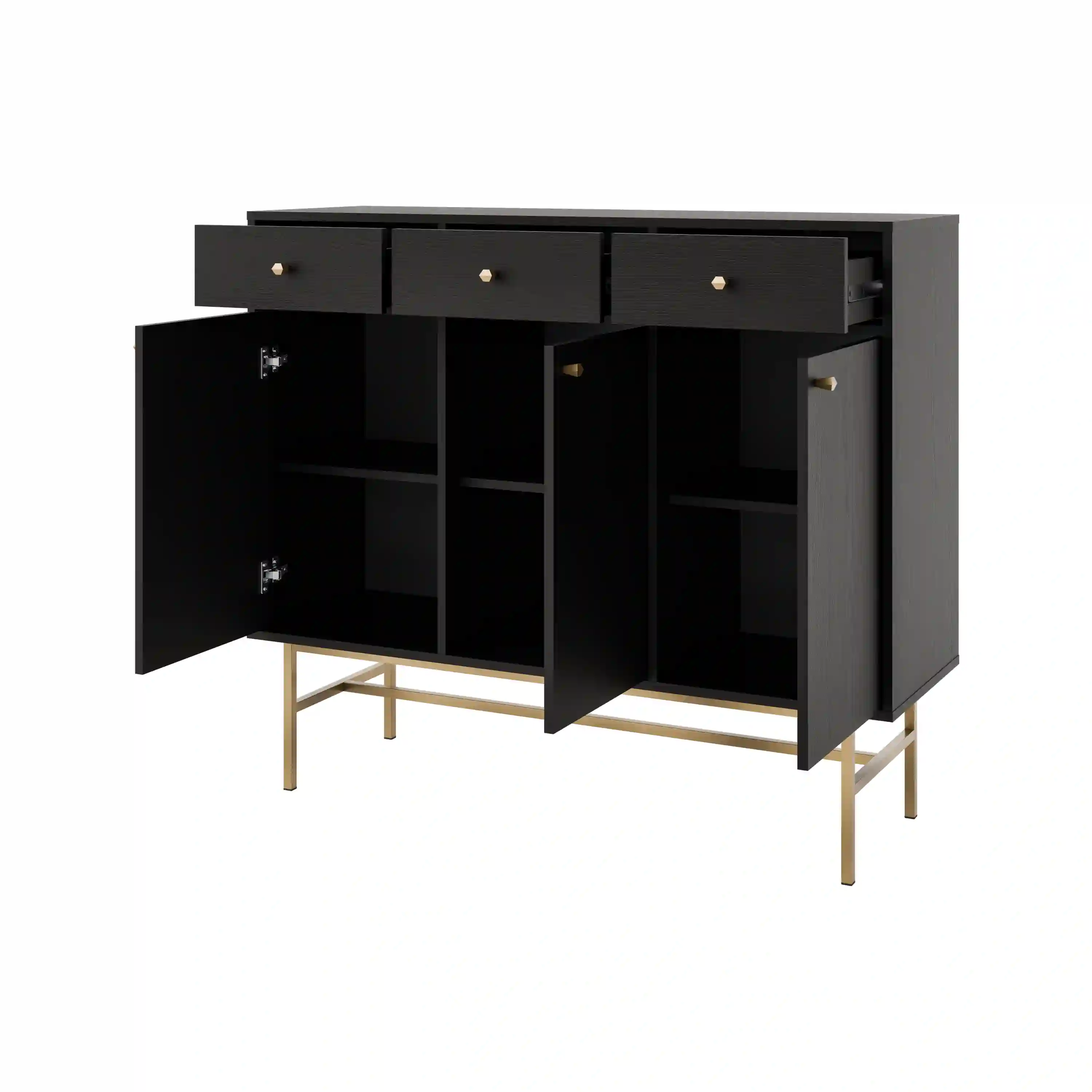 Komoda z szufladami do salonu Sakai 3F 3S T827 Czarny