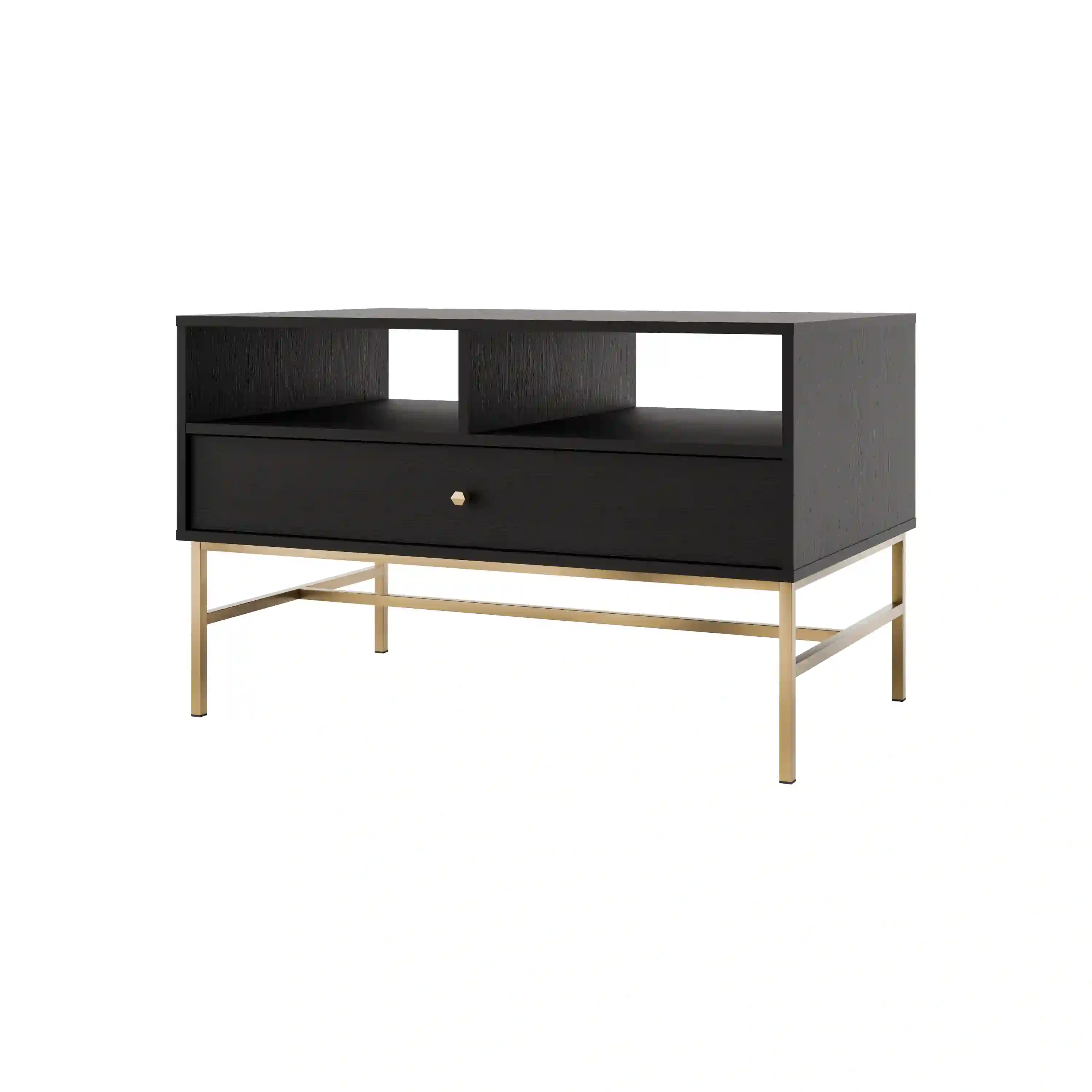 Stolik kawowy z szufladą do salonu Sakai T201 Czarny