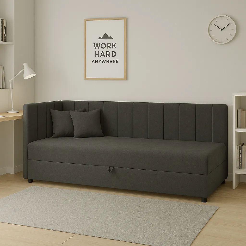 Tapczan łóżko jednoosobowe z pojemnikiem Sofaro Plus 80x200 Grafitowe