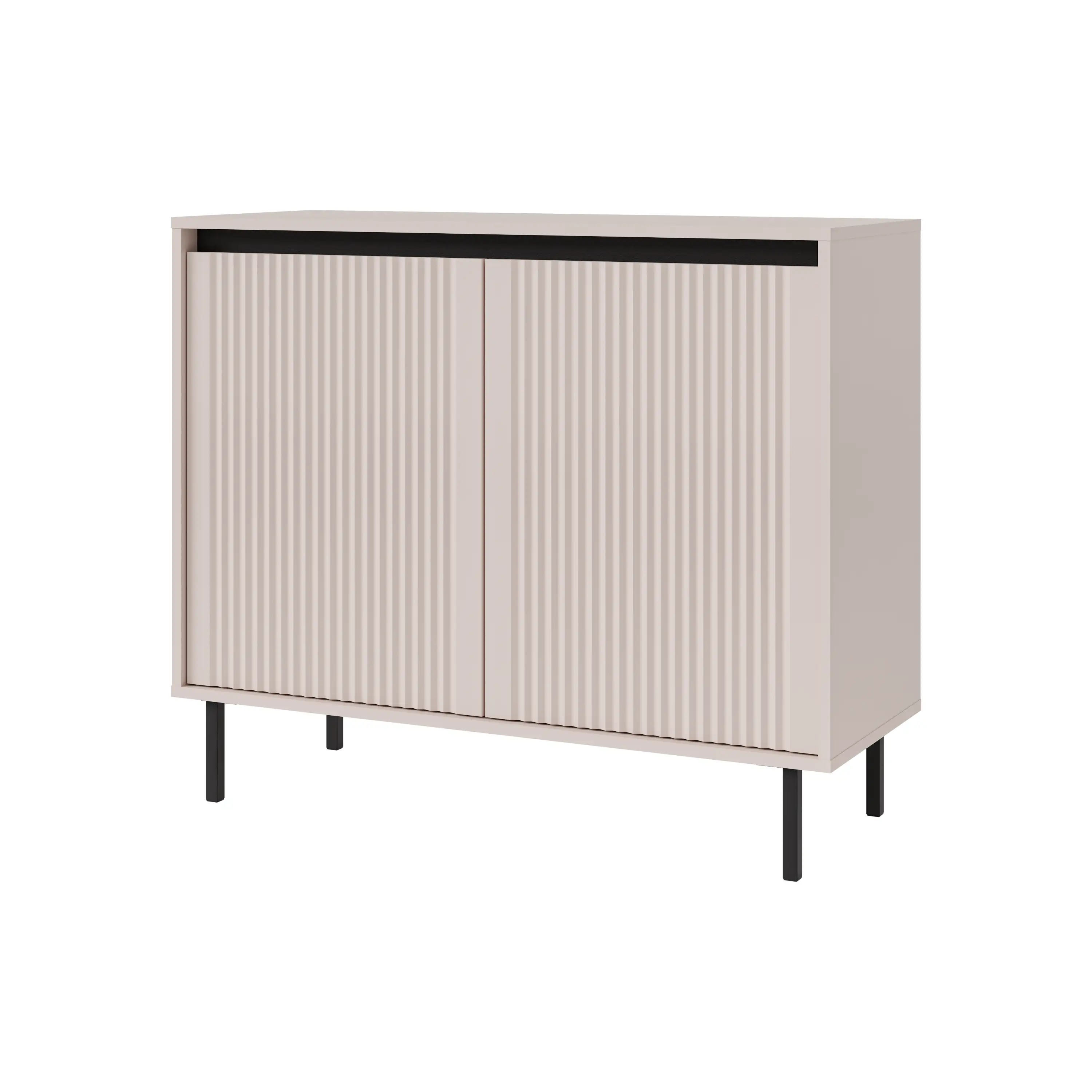 Komoda z ryflowanym frontem Yukashi 2F T812 beżowa