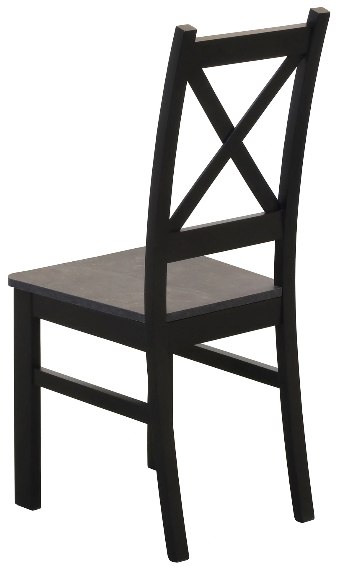 Zestaw 4x Krzesło krzyżak drewniane do jadalni Czarny/Beton