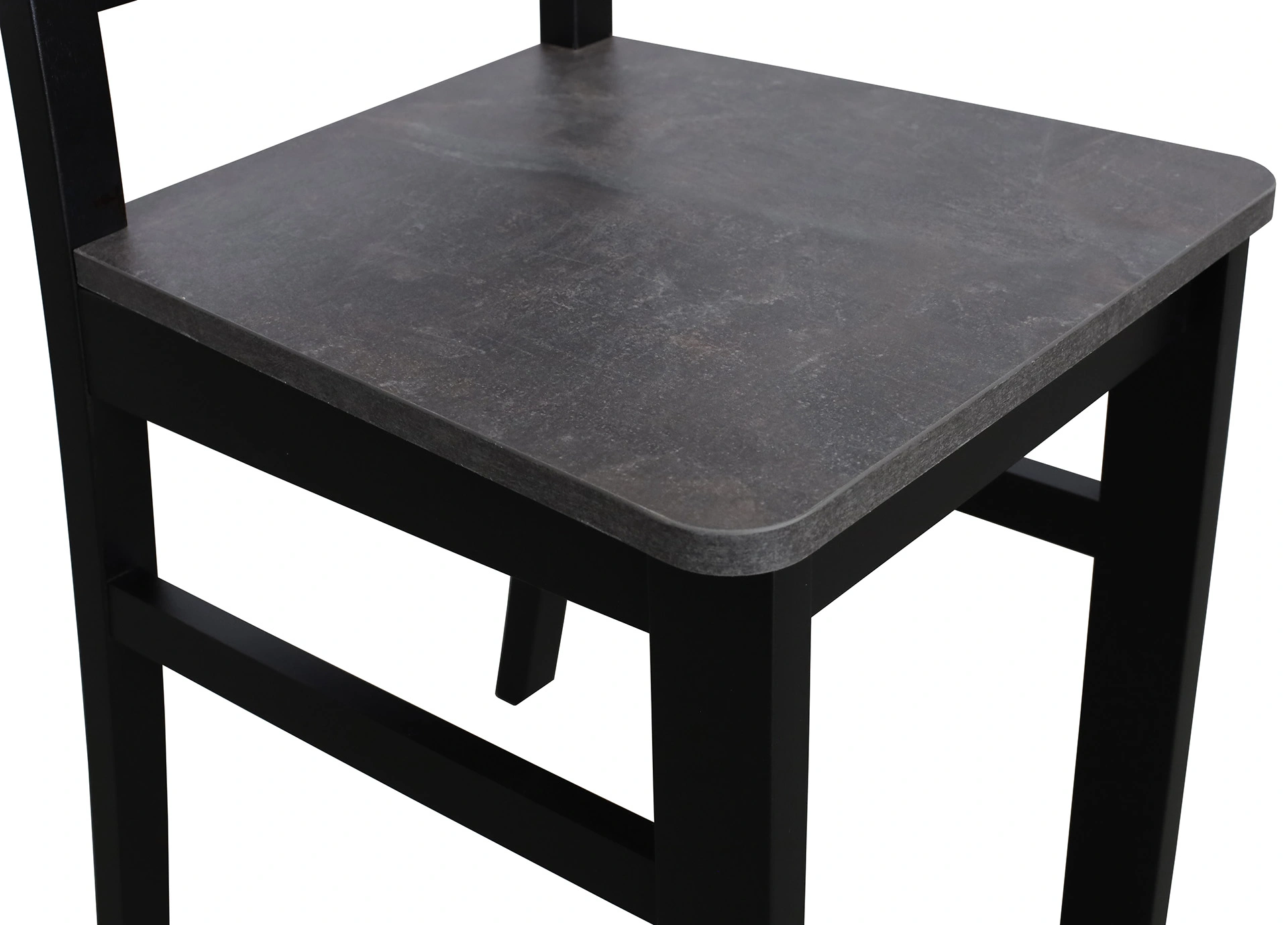 Zestaw 6x Krzesło krzyżak drewniane do jadalni Czarny/Beton