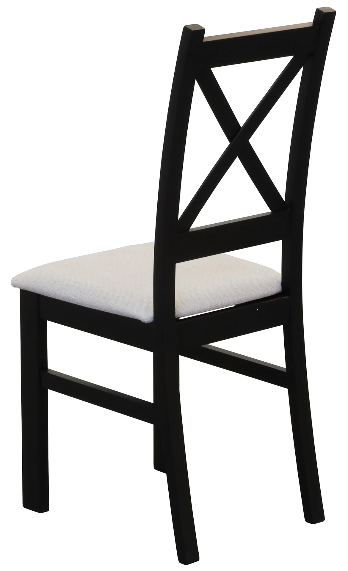 Zestaw 6x Krzesło krzyżak tapicerowane do jadalni Czarny/Beż