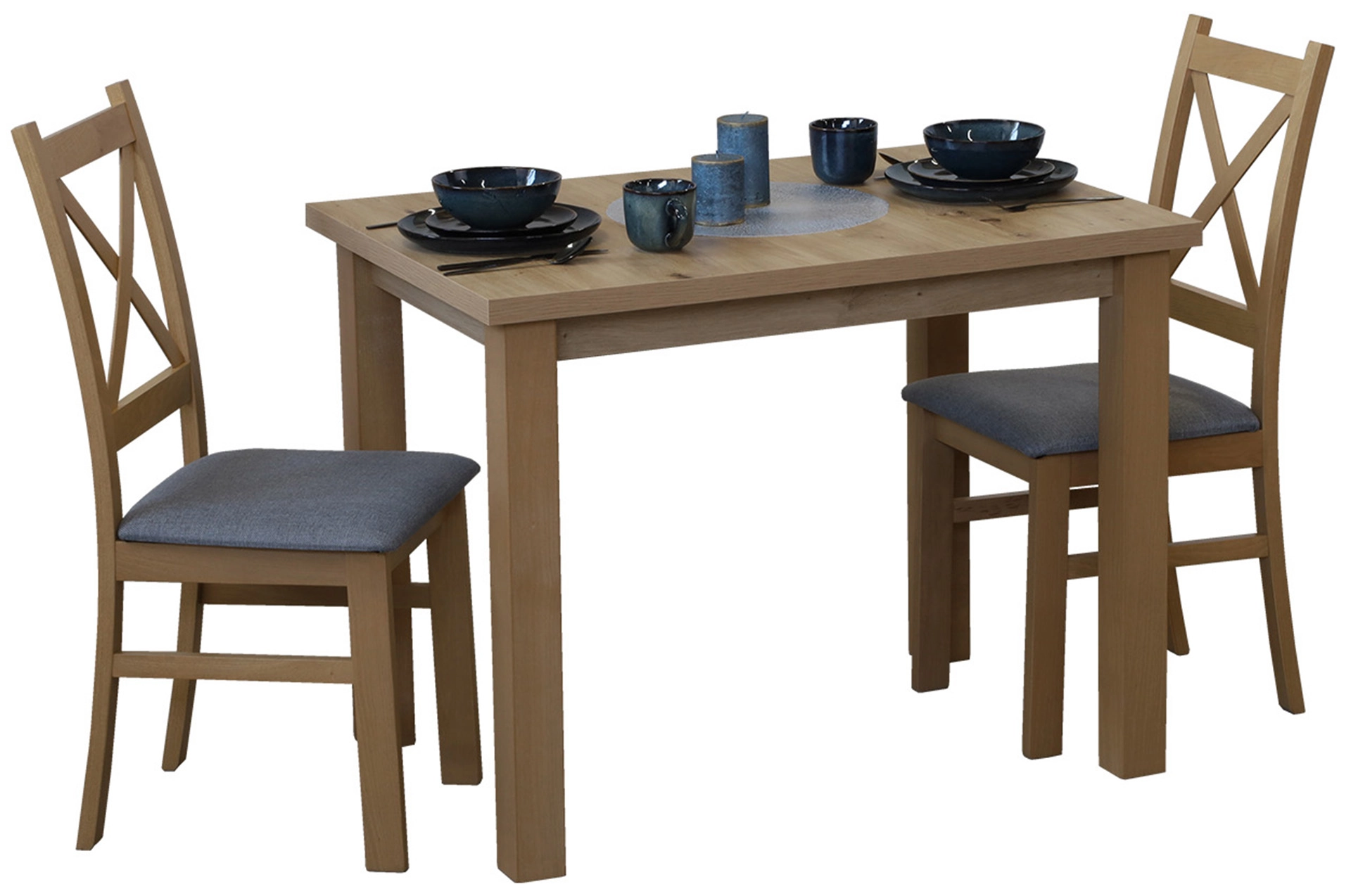 Komplet stół 100x70 z 2 krzesłami M007-2 Dąb Artisan
