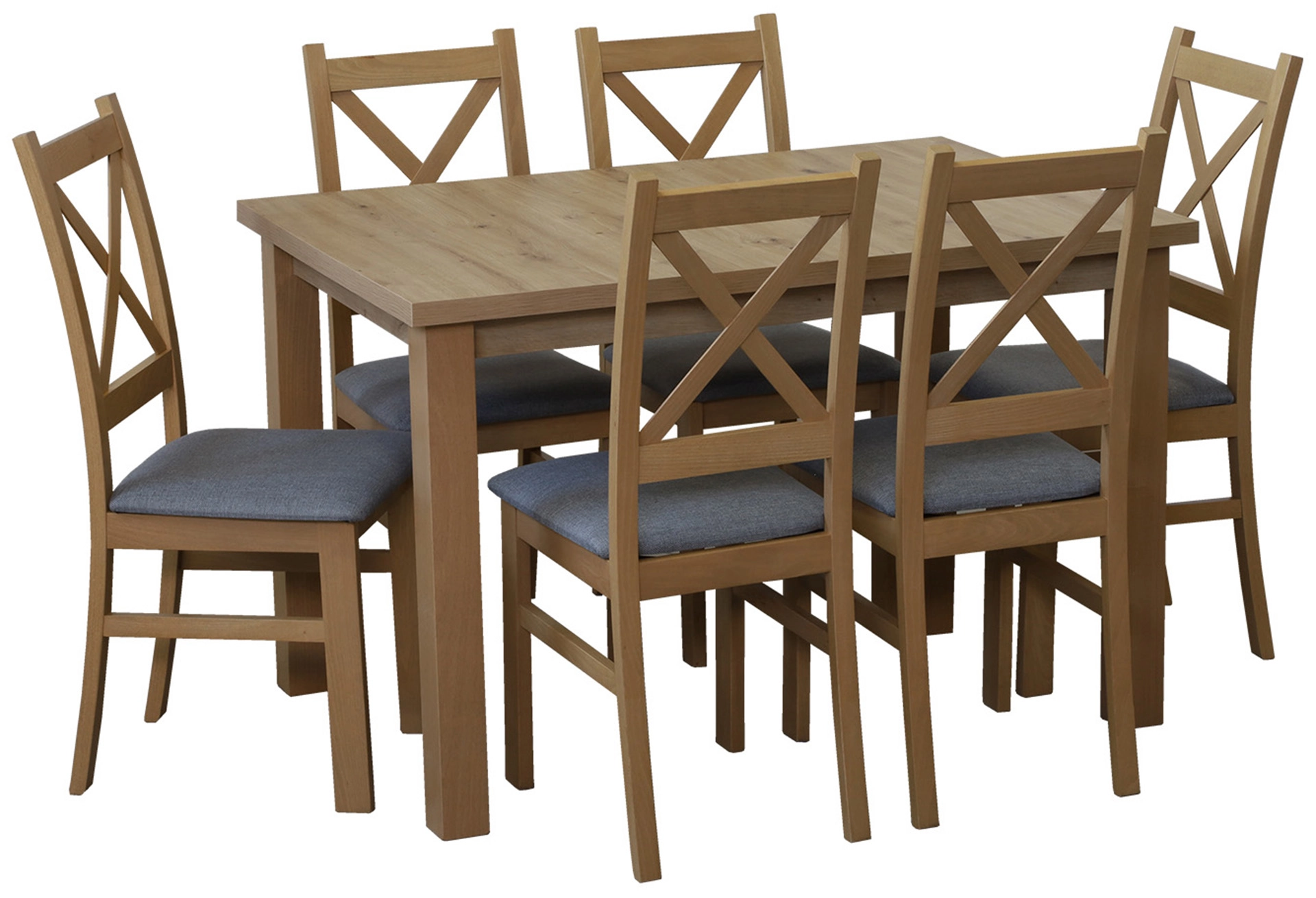Komplet stół 120x80 z 6 krzesłami M008-6 Dąb Artisan