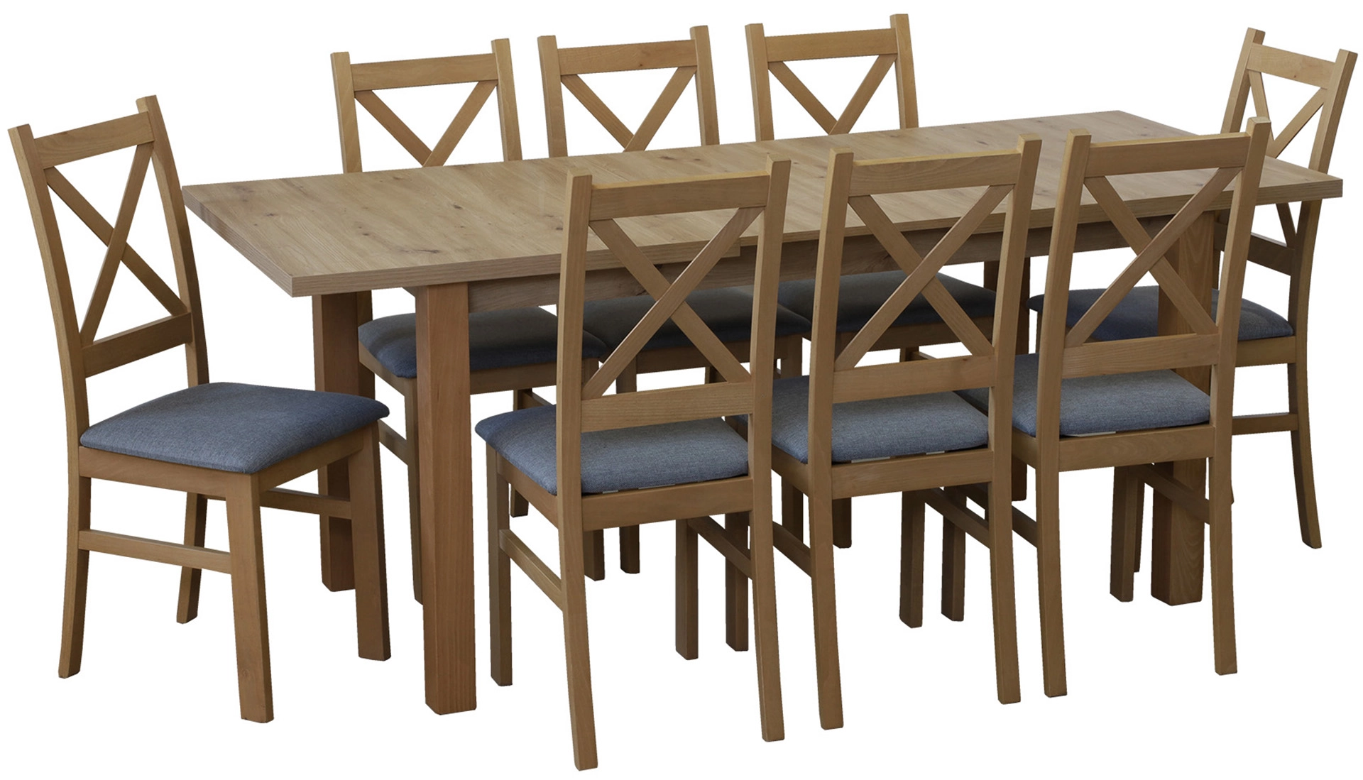 Zestaw stół 150/190x80 z 6 krzesłami M009-6 Dąb Artisan