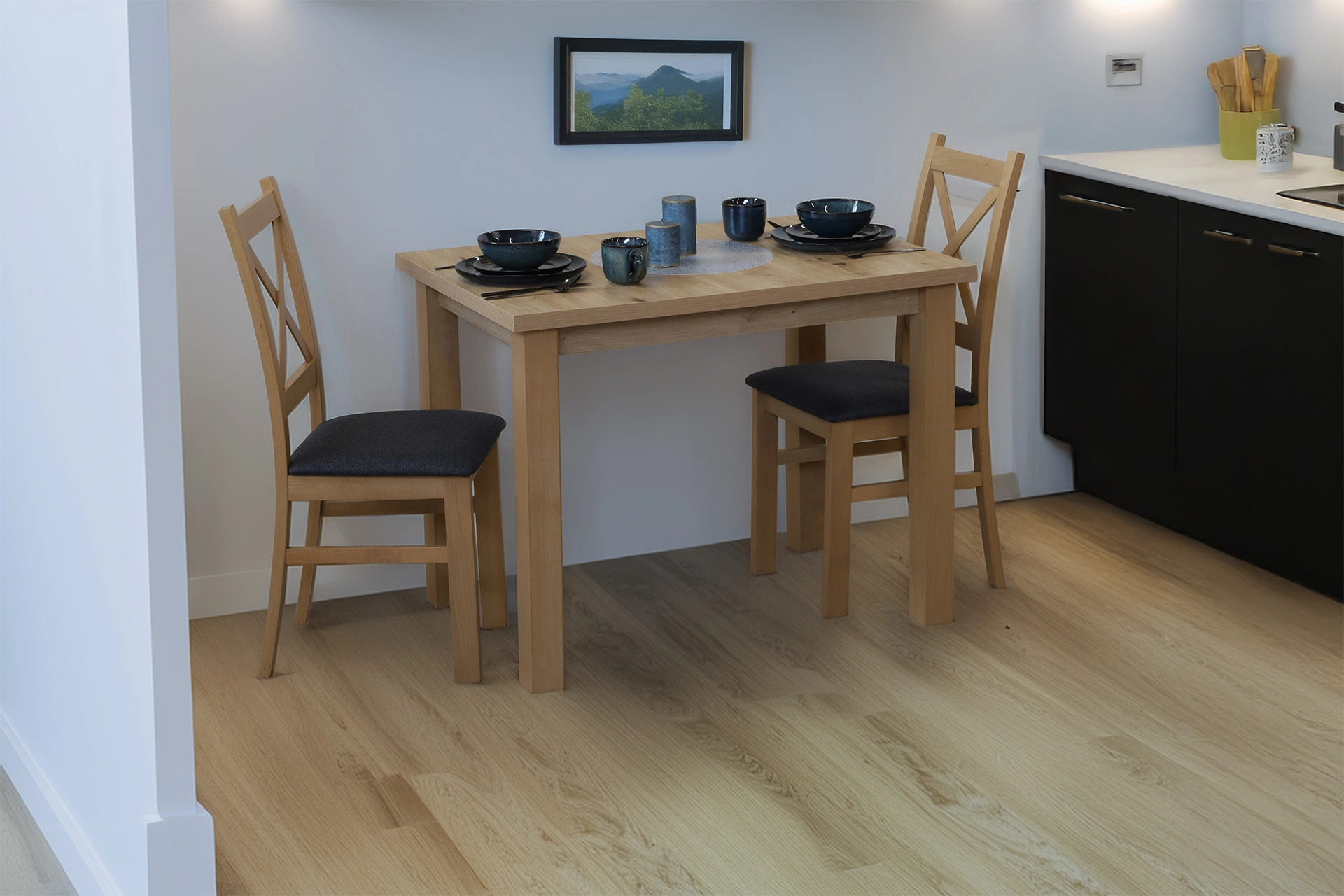 Komplet stół 100x70 z 2 krzesłami M010-2 Dąb Artisan