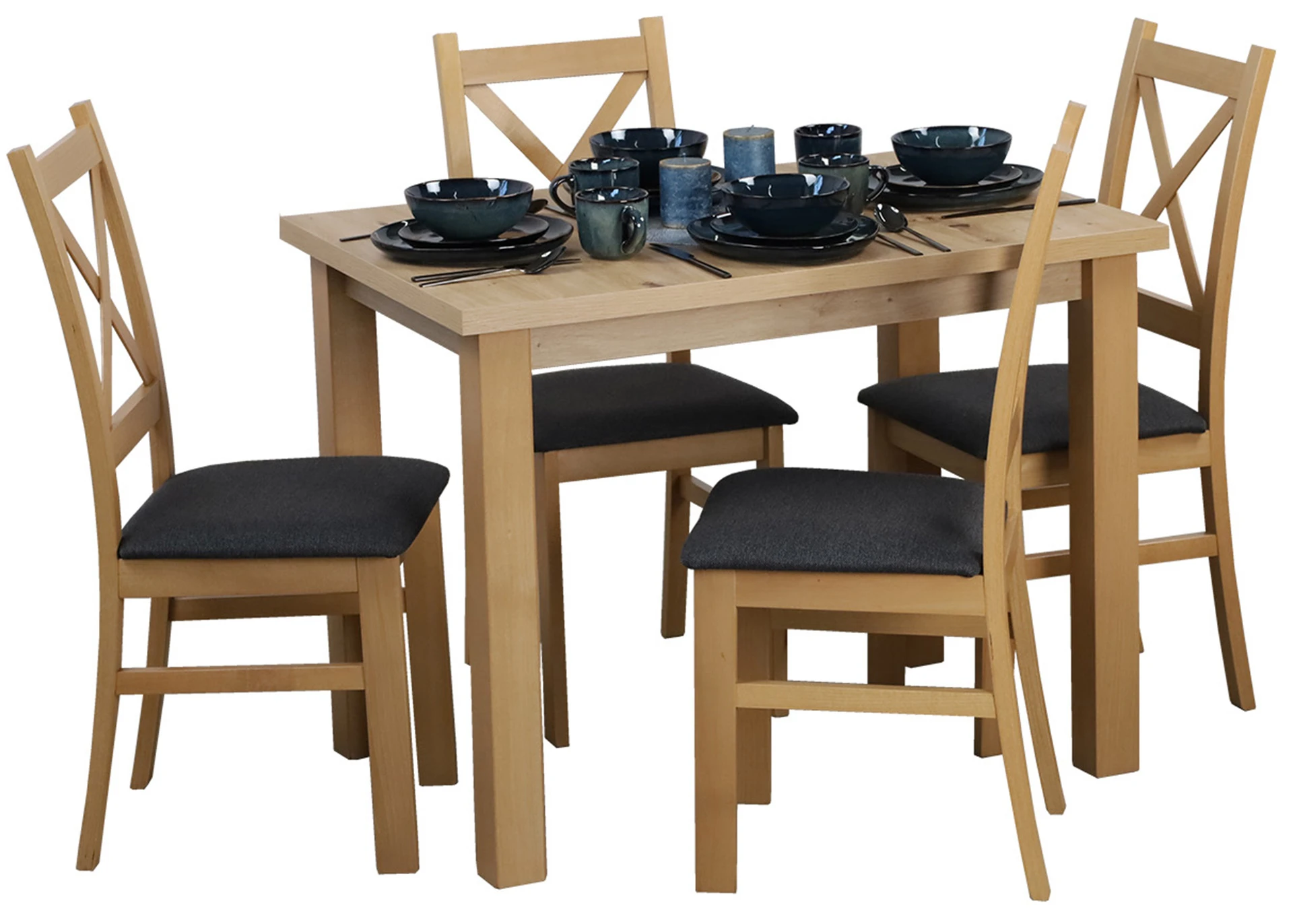 Komplet stół 100x70 z 4 krzesłami M010-4 Dąb Artisan