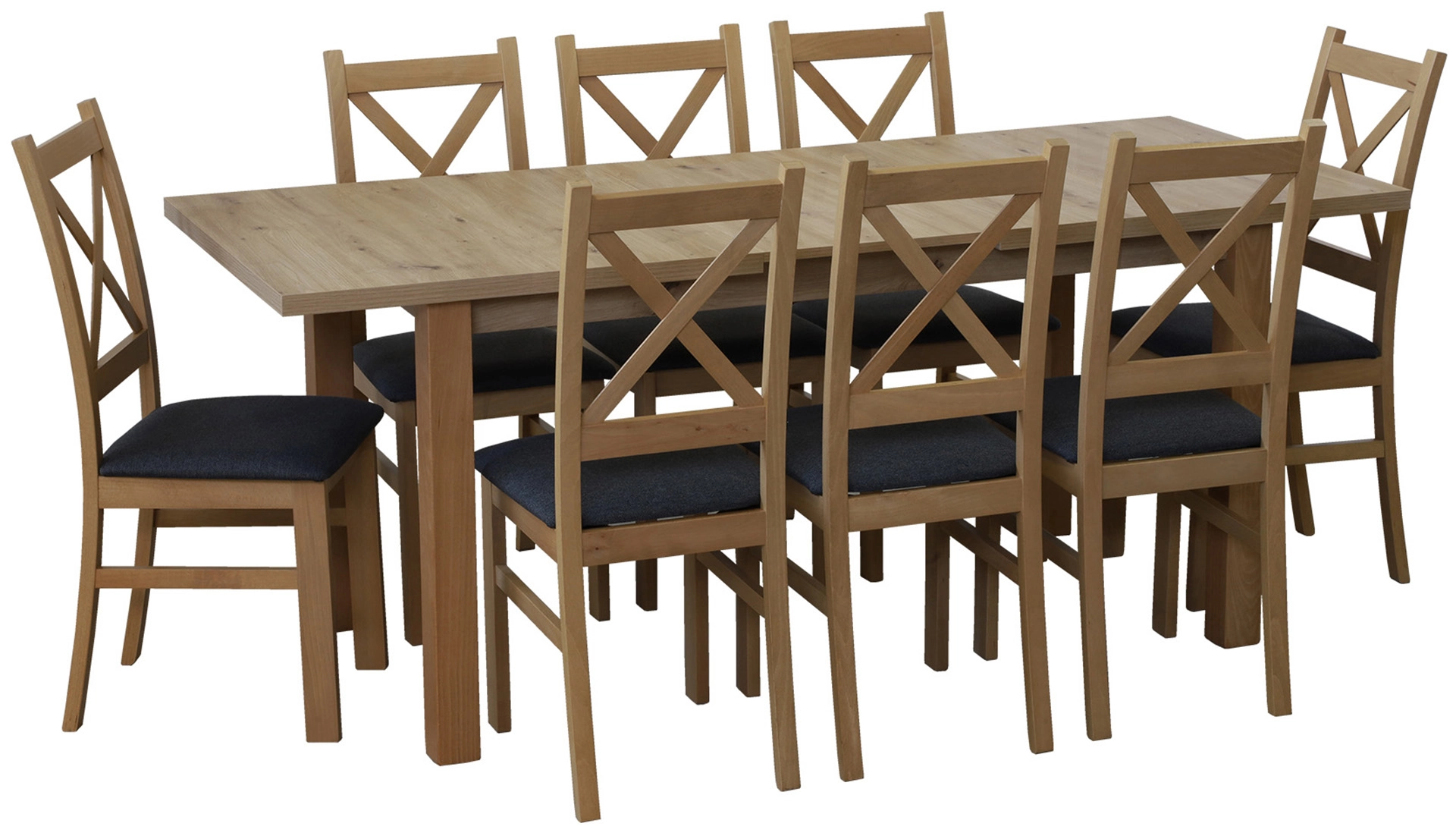 Stół rozkładany 150/190x80 z 4 krzesłami M012-4 Dąb Artisan