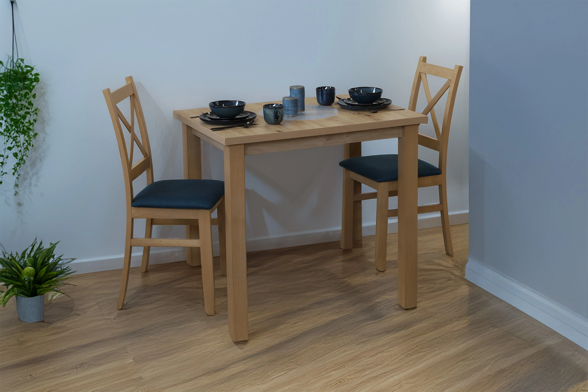 Stół 100x70 z 2 krzesłami M013-2 Dąb Artisan