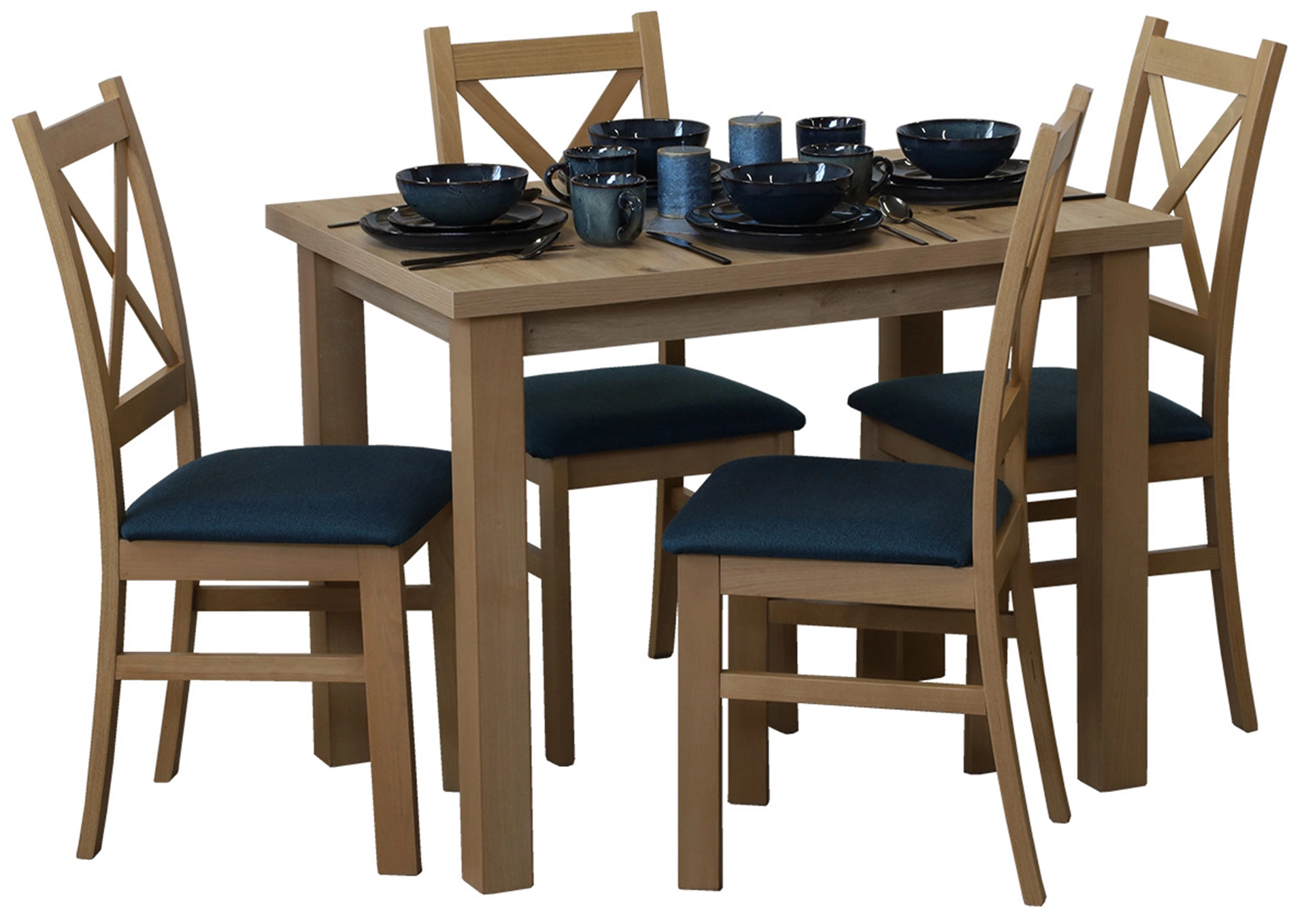Stół 100x70 z 4 krzesłami M013-4 Dąb Artisan