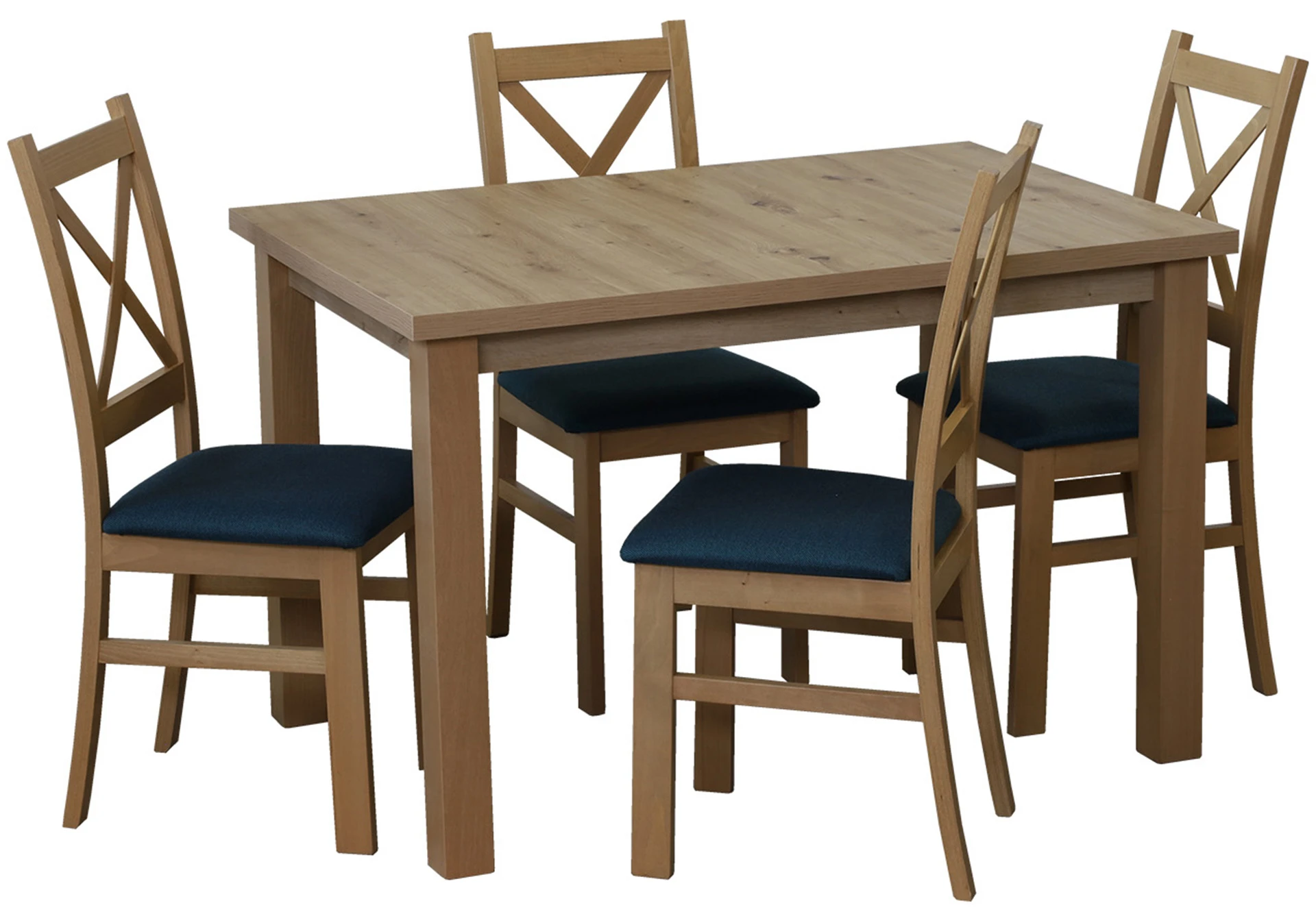 Stół 120x80 z 4 krzesłami M014-4 Dąb Artisan