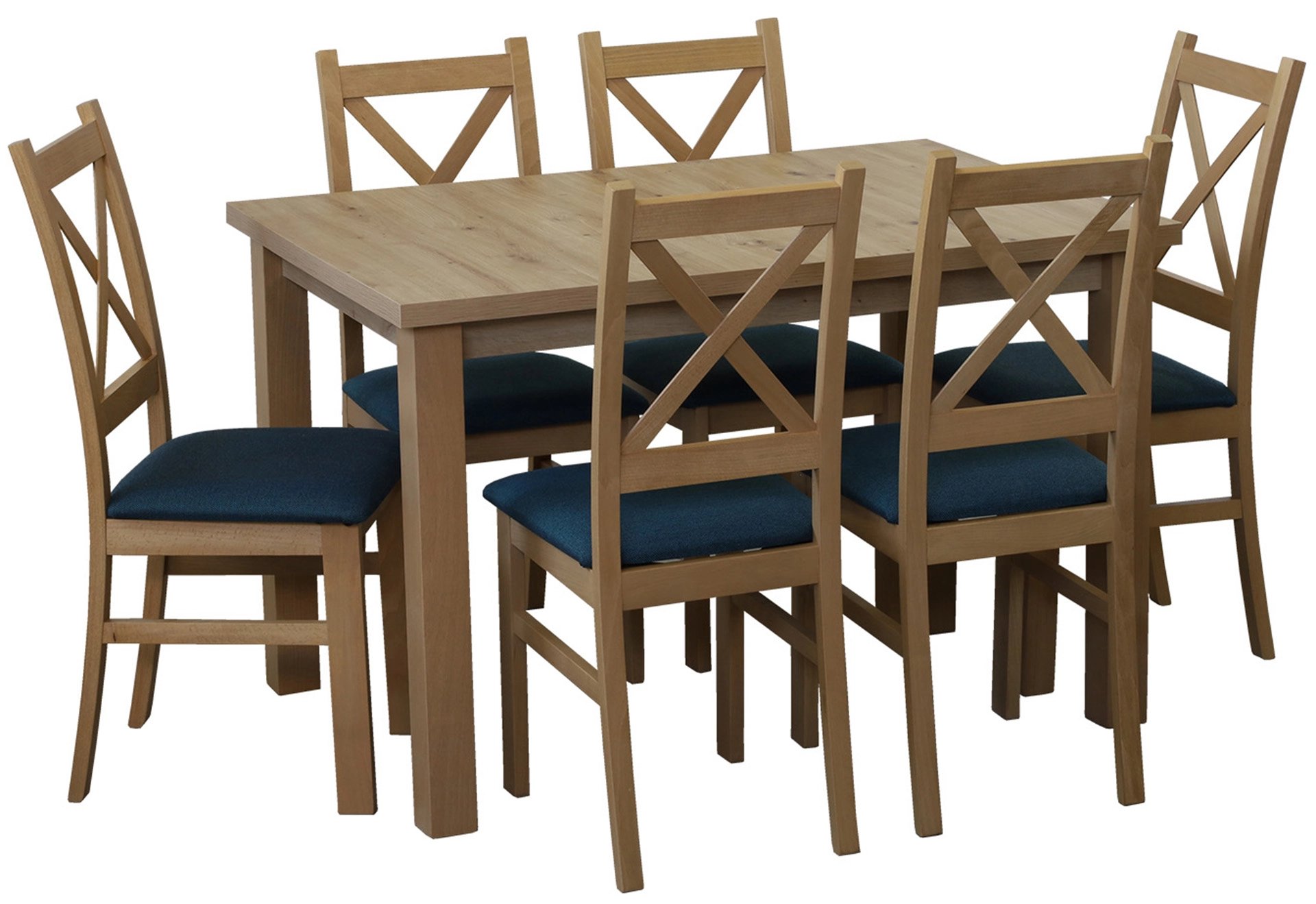 Stół 120x80 z 6 krzesłami M014-6 Dąb Artisan