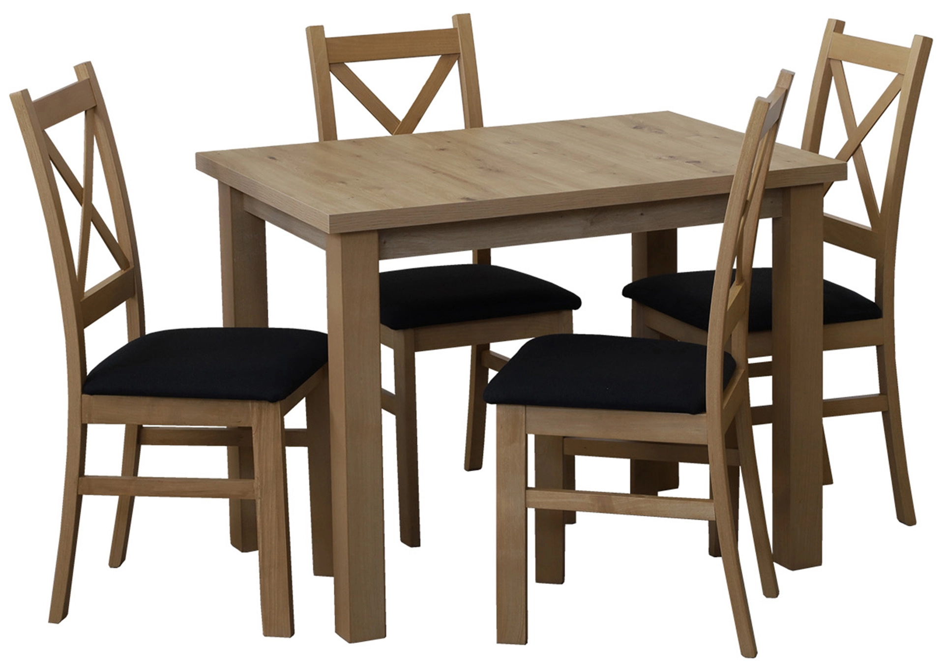 Stół 100x70 z 4 krzesłami M016-4 Dąb Artisan