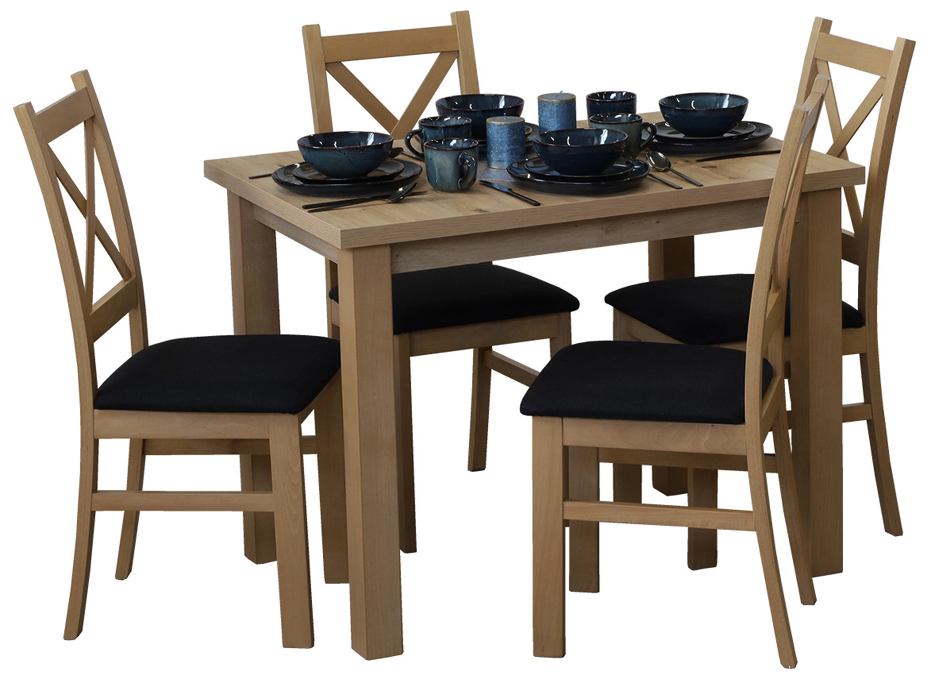 Stół 100x70 z 4 krzesłami M016-4 Dąb Artisan
