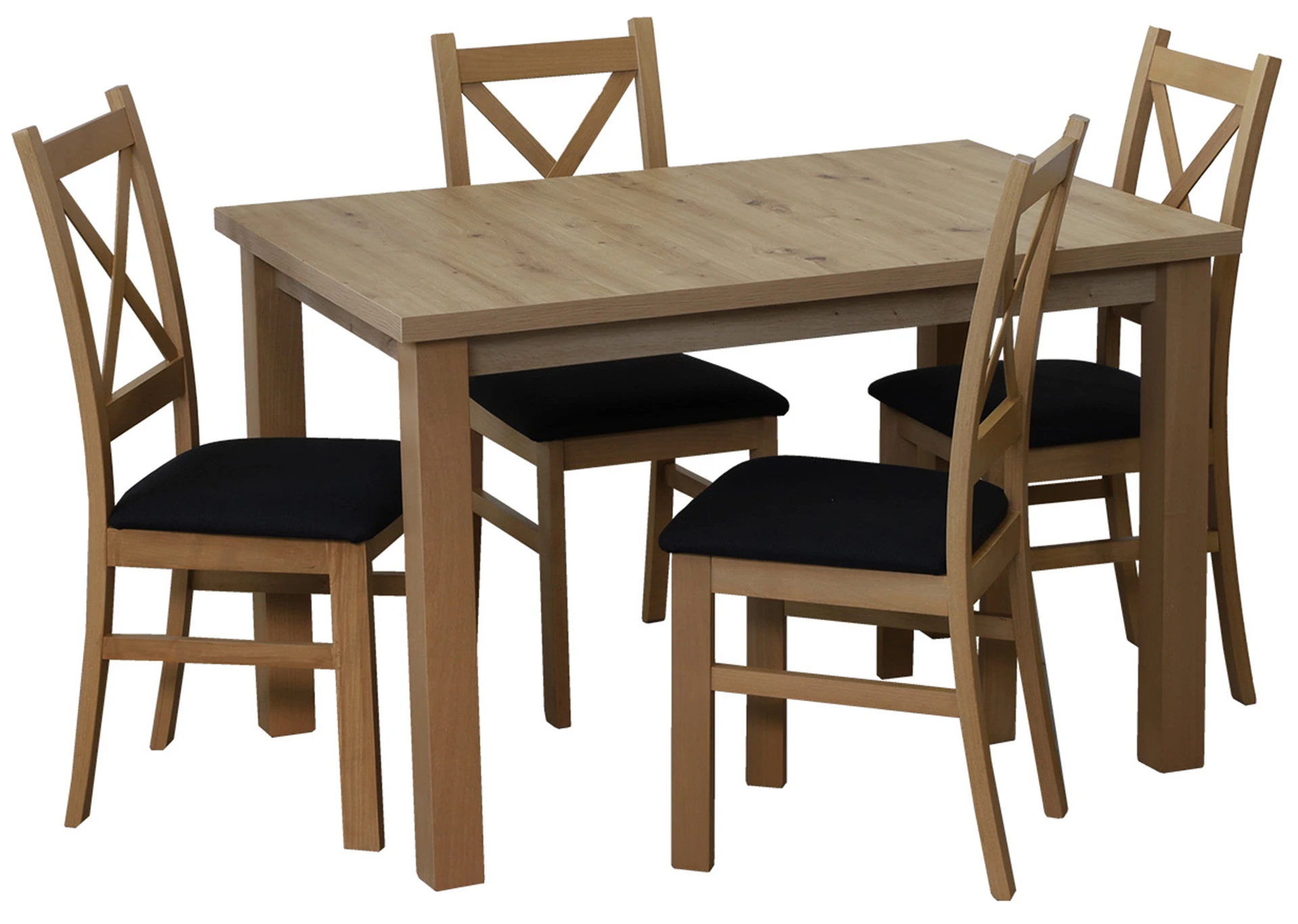 Komplet 120x80 z 4 krzesłami M017-4 Dąb Artisan