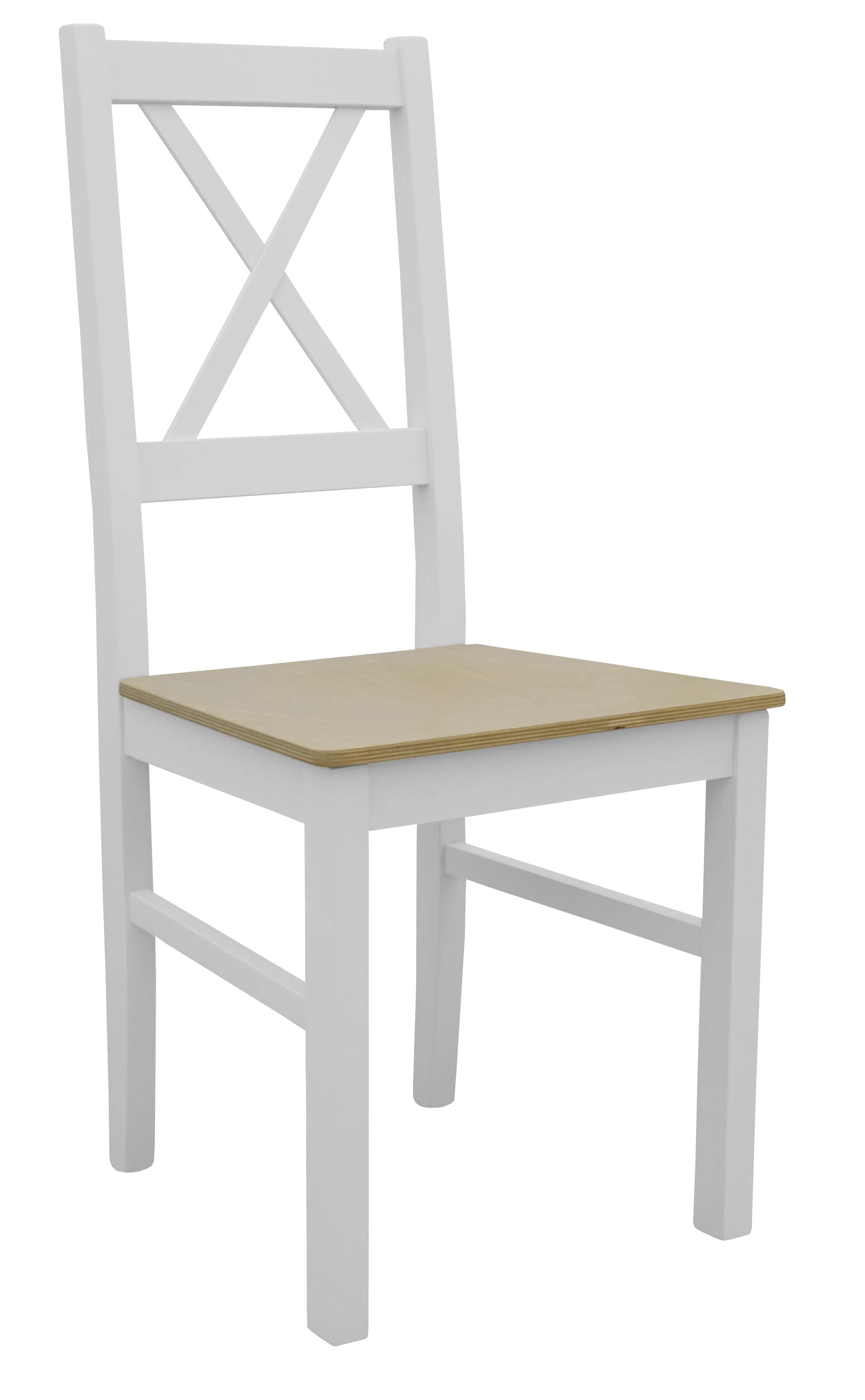 Zestaw 6x Krzesło do kuchni jadalni drewniane NIL10D Biały/Dąb Grandson