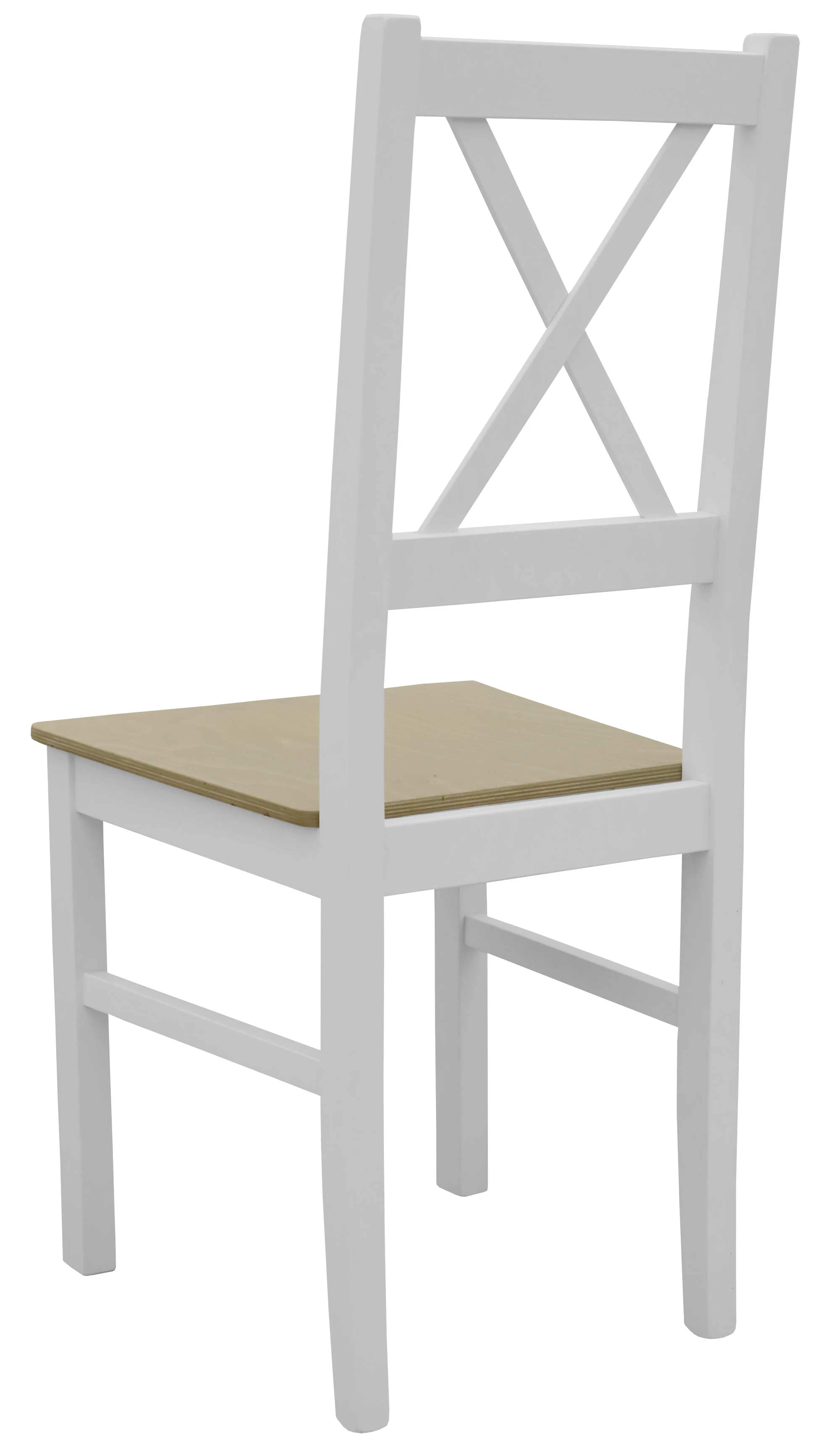 Zestaw 6x Krzesło do kuchni jadalni drewniane NIL10D Biały/Dąb Grandson