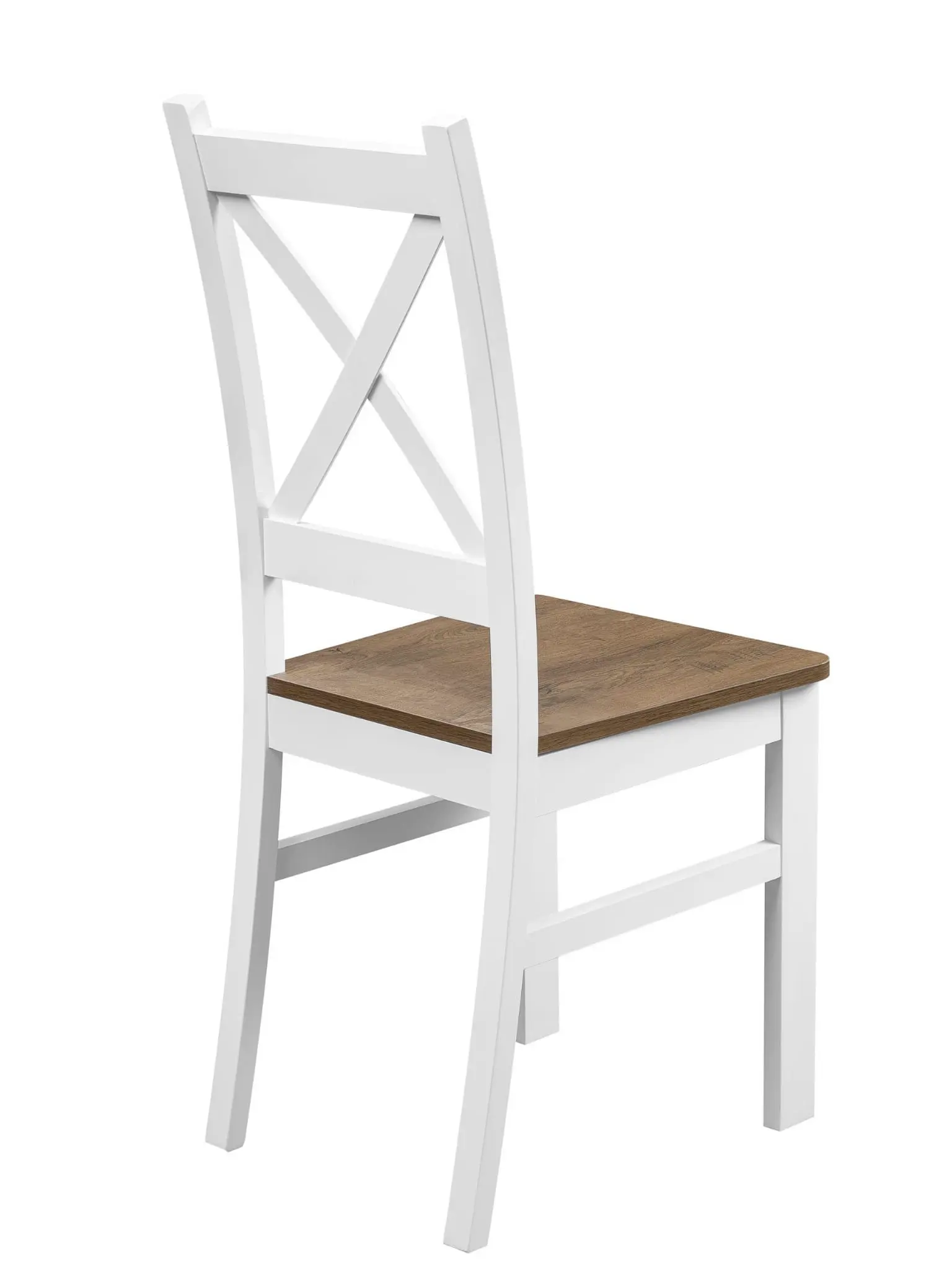 Zestaw 4x Krzesło do kuchni jadalni drewniane KRT Biały/Dąb Lefkas