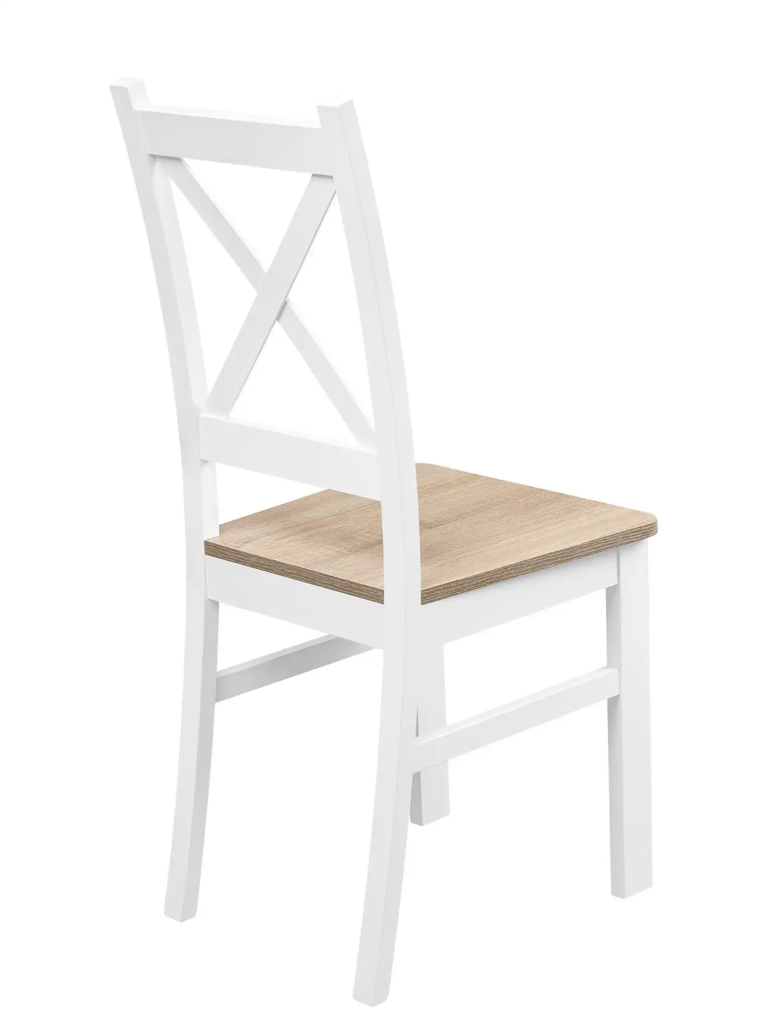 Zestaw 6x Krzesło do kuchni jadalni drewniane KRT Biały/Dąb Sonoma